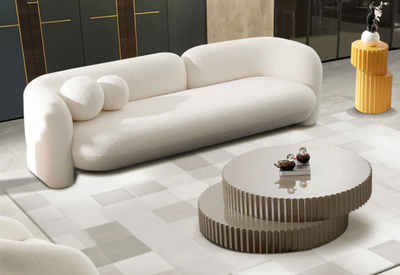Elevate your home with a white or cream Boucle Sofa
