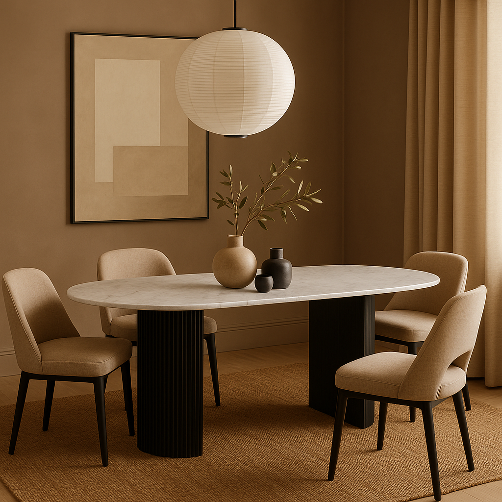 The Miami Dining Table — sculptural minimalism, tactile luxury, and performance-led design for contemporary living