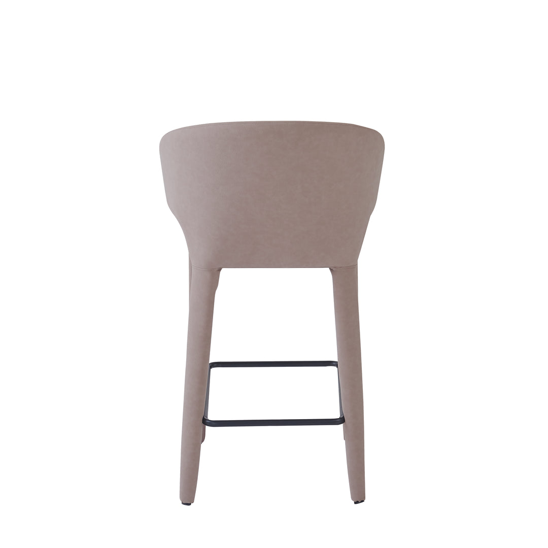 Romano Bar Stool Mushroom Leather Look - Future Classics Furniture