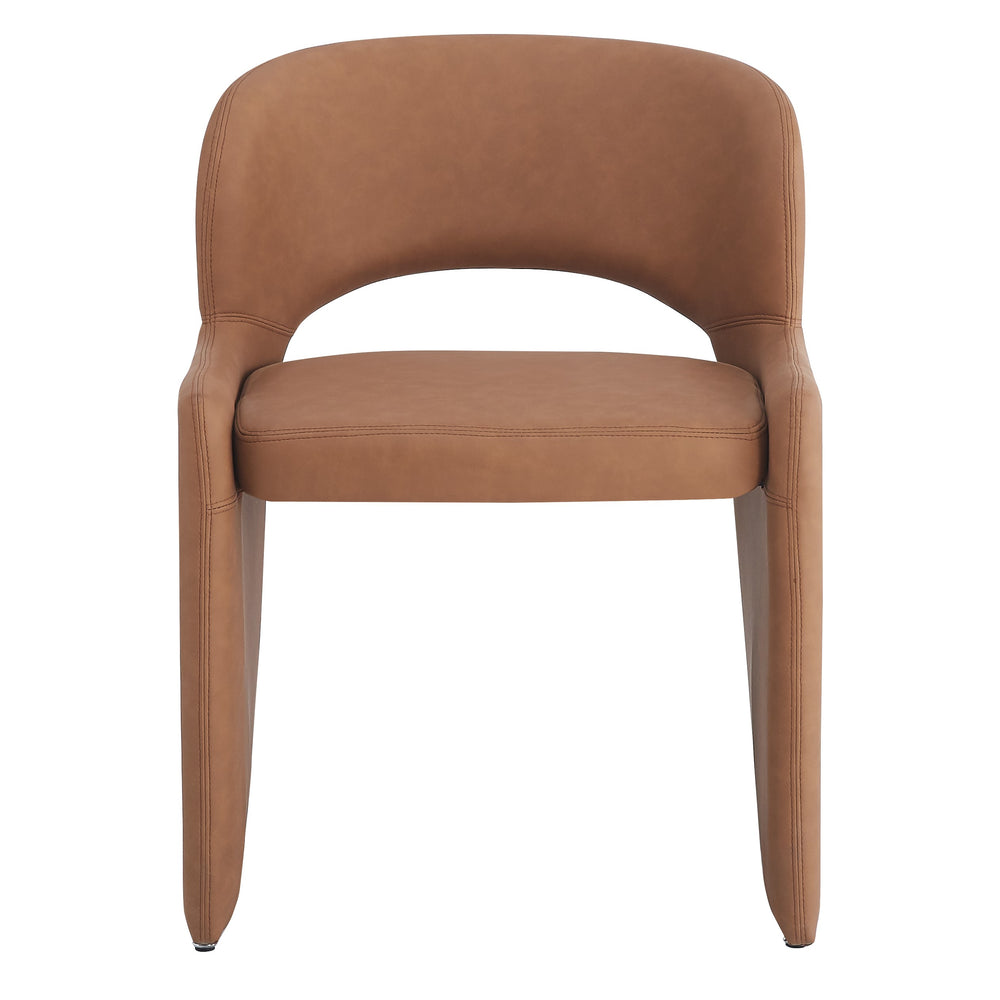 Amelia Dining Chair Tan Leather Look - Future Classics Furniture