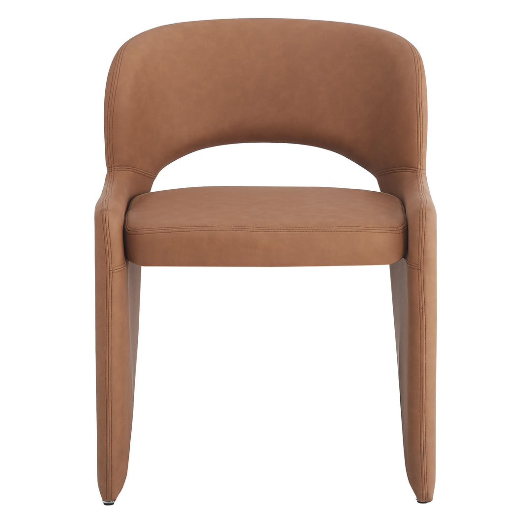 Amelia Dining Chair Tan Leather Look - Future Classics Furniture