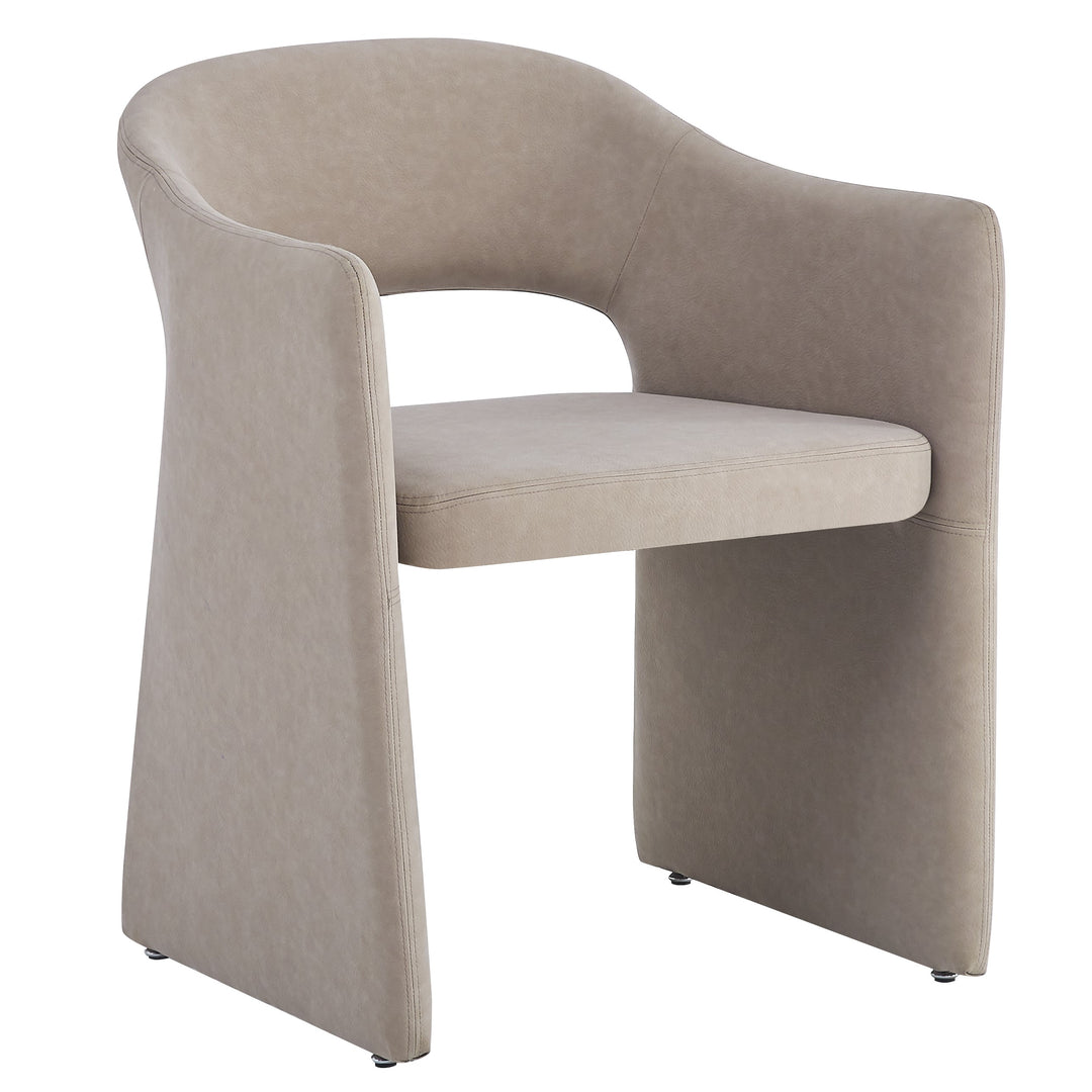 Emilia Dining Chair Mushroom Leather Look - Future Classics Furniture