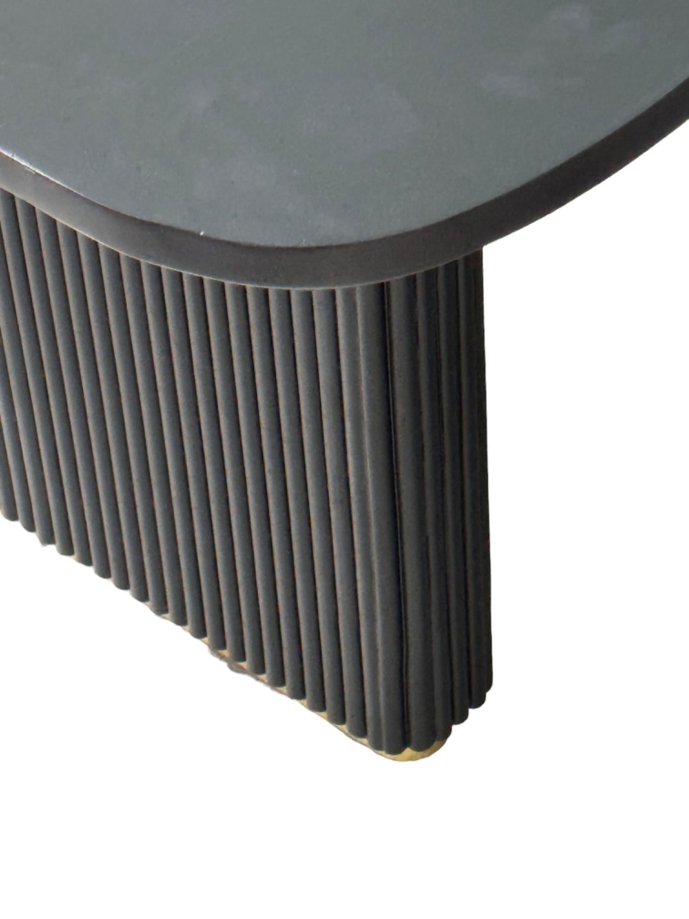 Fluted Rectangular Tables Rectangle Dining Table 200cm (Black Wood/Gold) - Hamptons