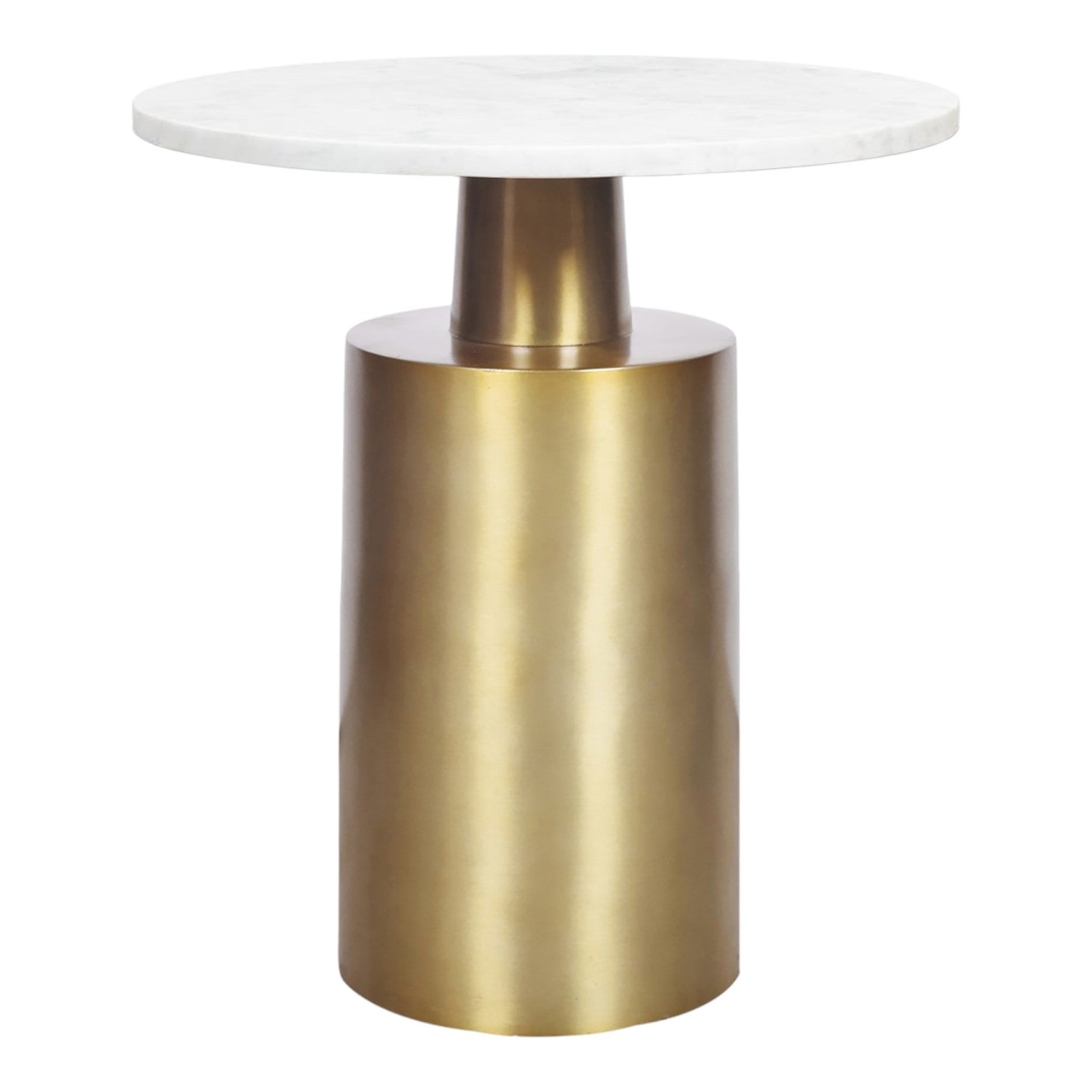 Taza Round Side Table in Marble and Gold – Compact Elegance