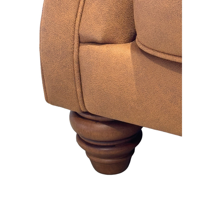Kensington 3 Seater Sofa Tan Leather Look - Future Classics Furniture