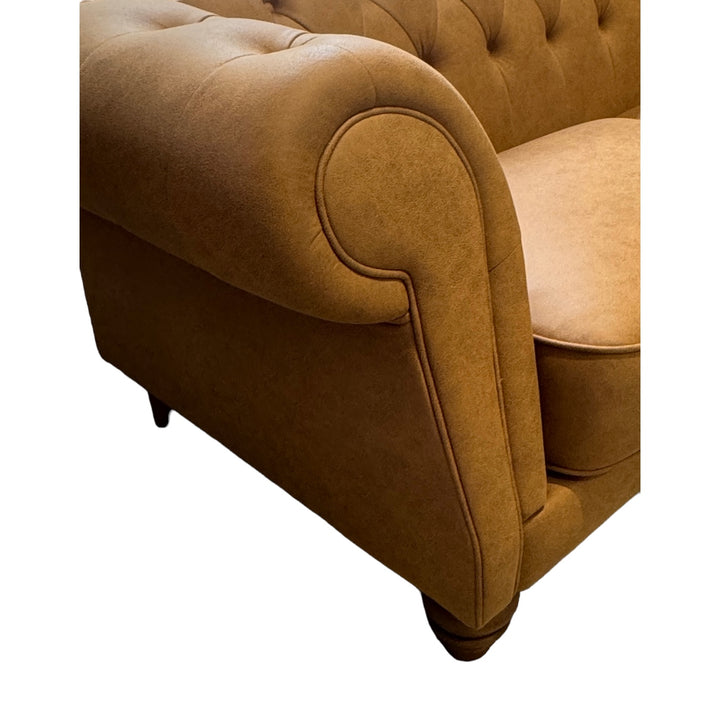Kensington 3 Seater Sofa Tan Leather Look - Future Classics Furniture