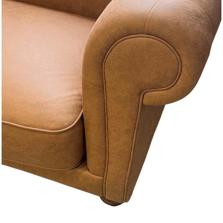 Kensington 3 Seater Sofa Tan Leather Look - Future Classics Furniture