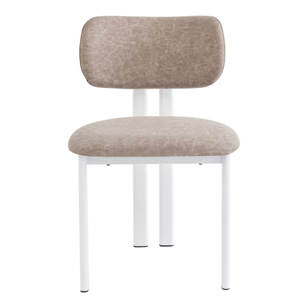 Salvatini Dining Chair Mushroom Leather Look - Future Classics Furniture
