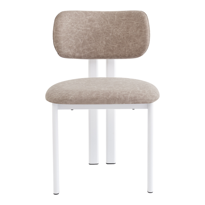 Salvatini Dining Chair Mushroom Leather Look - Future Classics Furniture