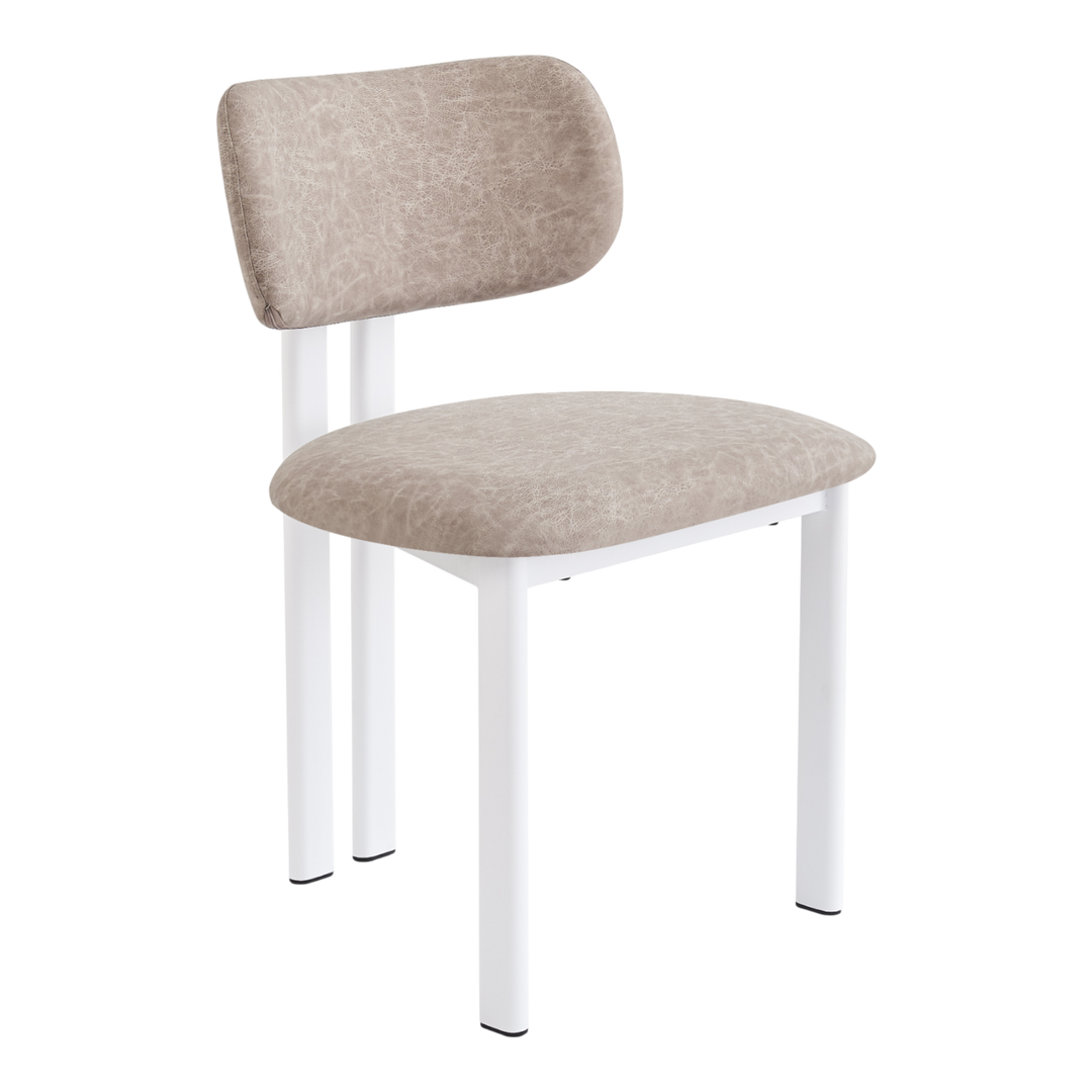 Salvatini Dining Chair Mushroom Leather Look - Future Classics Furniture
