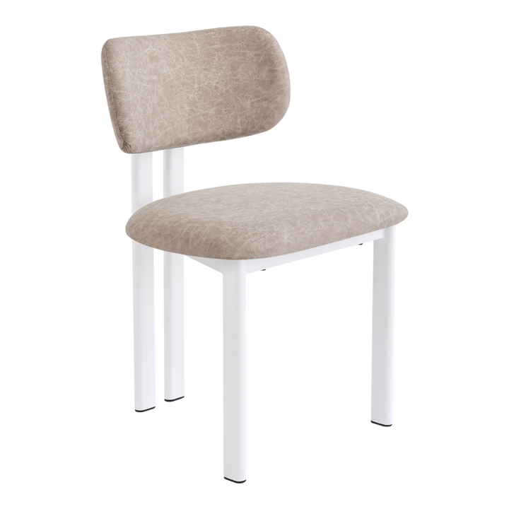 Salvatini Dining Chair Mushroom Leather Look - Future Classics Furniture