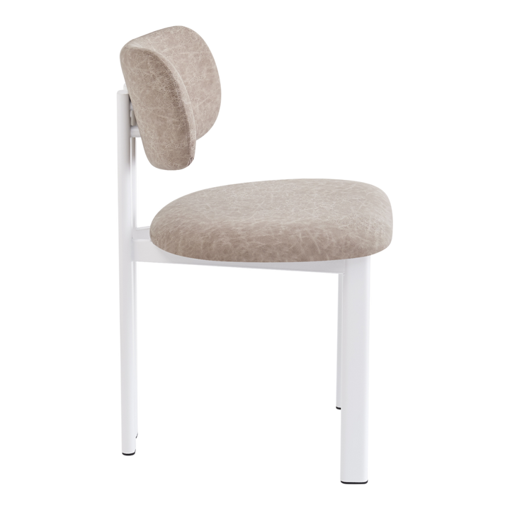 Salvatini Dining Chair Mushroom Leather Look - Future Classics Furniture