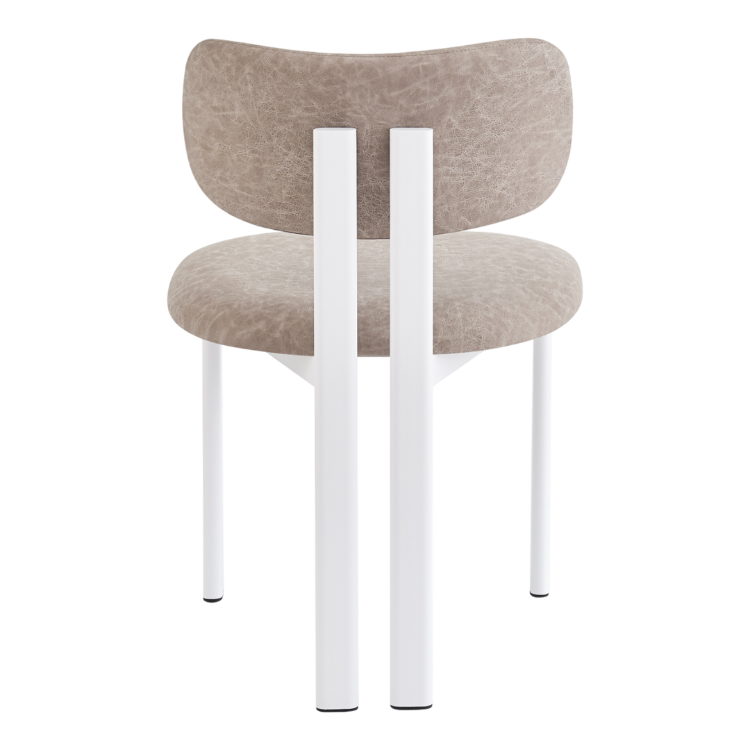 Salvatini Dining Chair Mushroom Leather Look - Future Classics Furniture