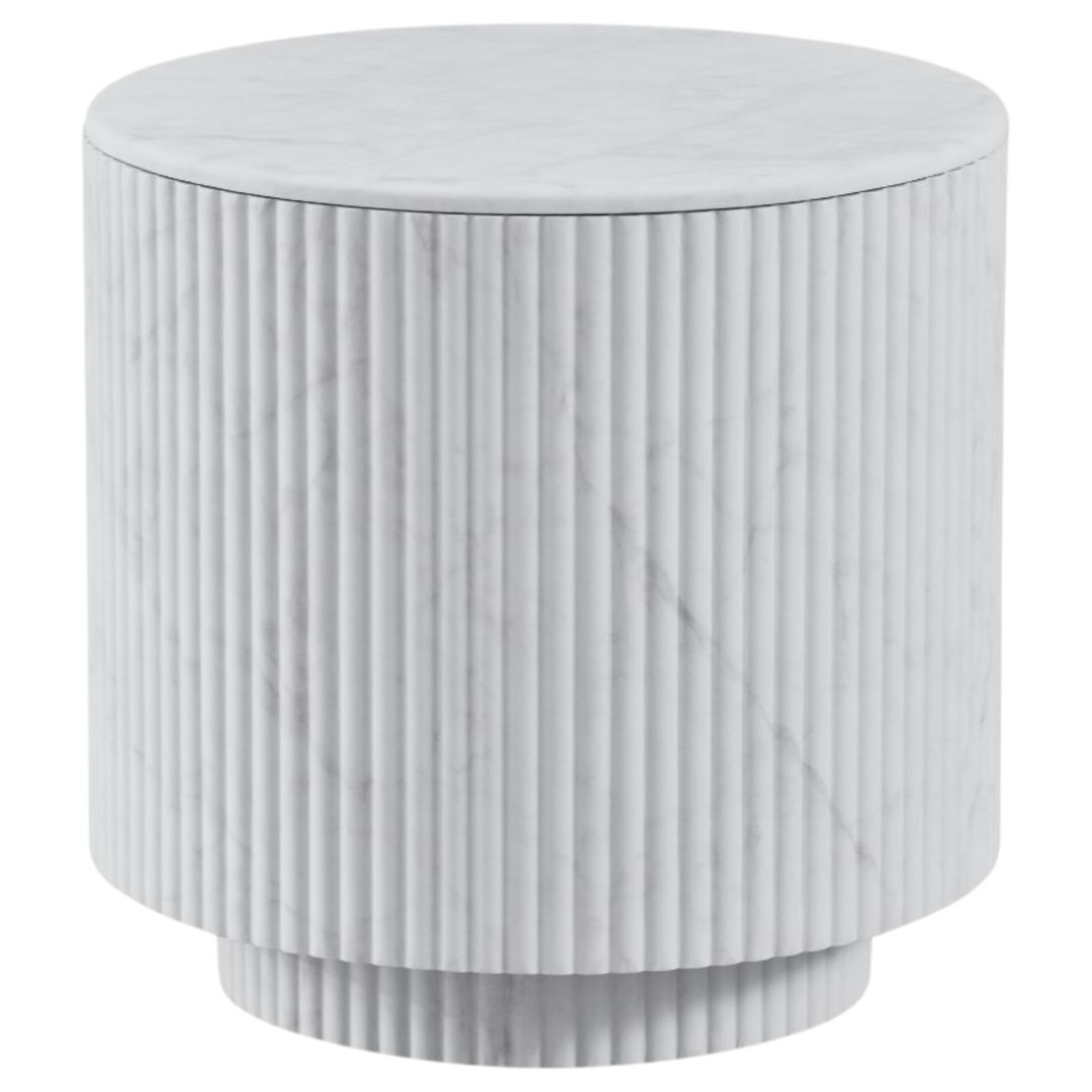 Wooden Verona side table with a smooth surface and sleek design, perfect for living room or bedroom decor.