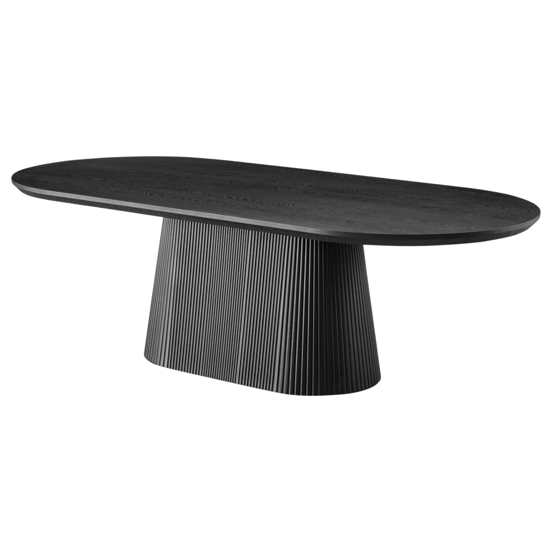 Oval wooden dining table by Borelli, 2.4 meters long, designed for family meals and gatherings in modern dining rooms.