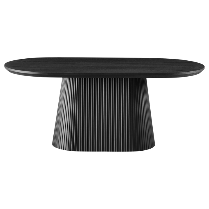 Oval wooden dining table by Borelli, 1.8 meters long, with a polished surface and sturdy legs for elegant dining spaces.