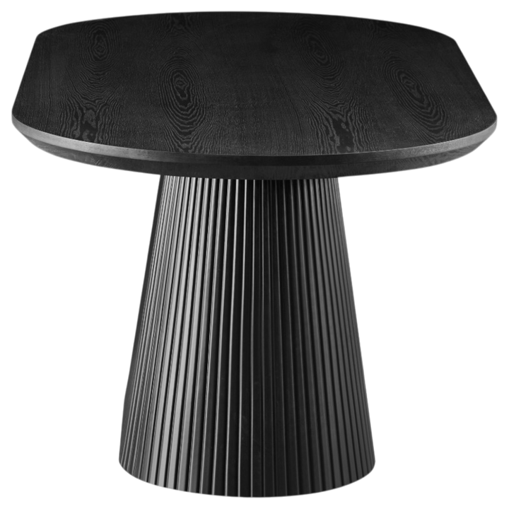Oval wooden dining table by Borelli, 1.8 meters long, with a sleek polished surface and sturdy legs, ideal for dining rooms.