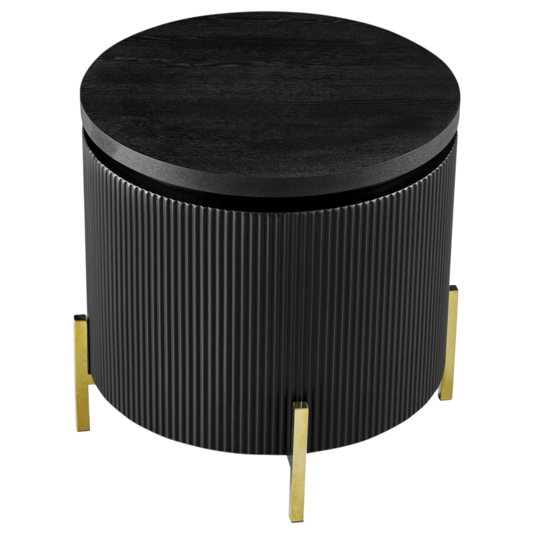 Modern Como Side Table with a sleek wooden top and metal legs, perfect for living room or bedroom decor.