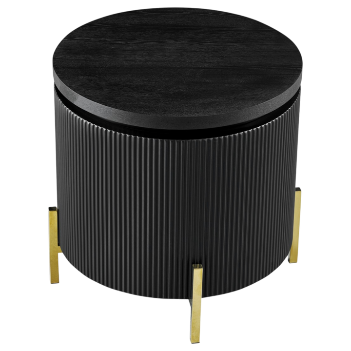 Modern Como Side Table with a sleek wooden top and metal legs, perfect for living room or bedroom decor.