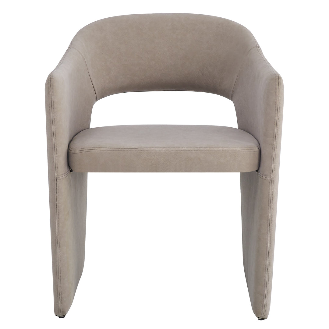 Emilia Dining Chair Mushroom Leather Look