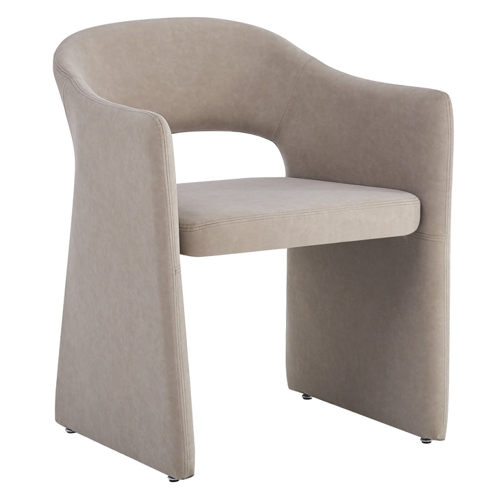 Emilia Dining Chair Mushroom Leather Look