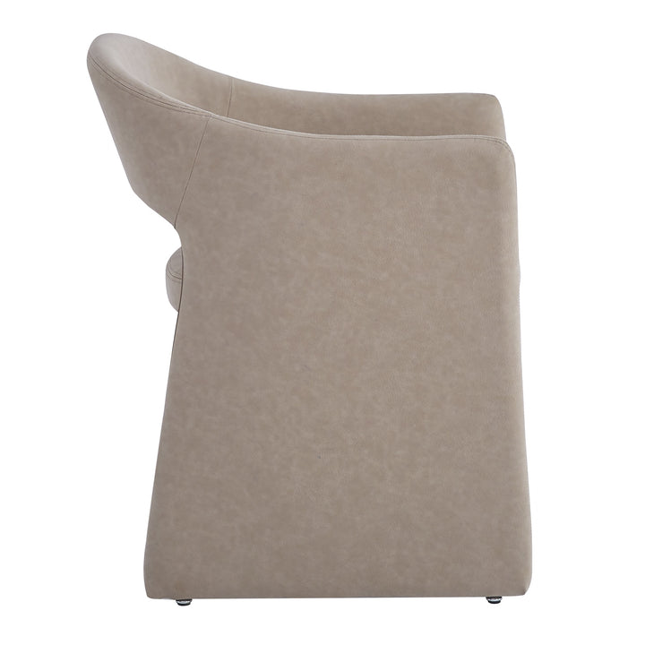 Emilia Dining Chair Mushroom Leather Look