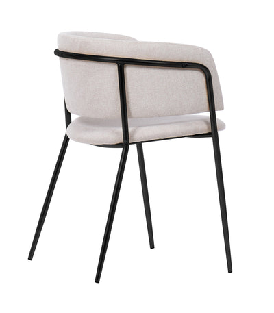 Nell Dining Chair Beige Fabric - Black Frame - Future Classics Furniture