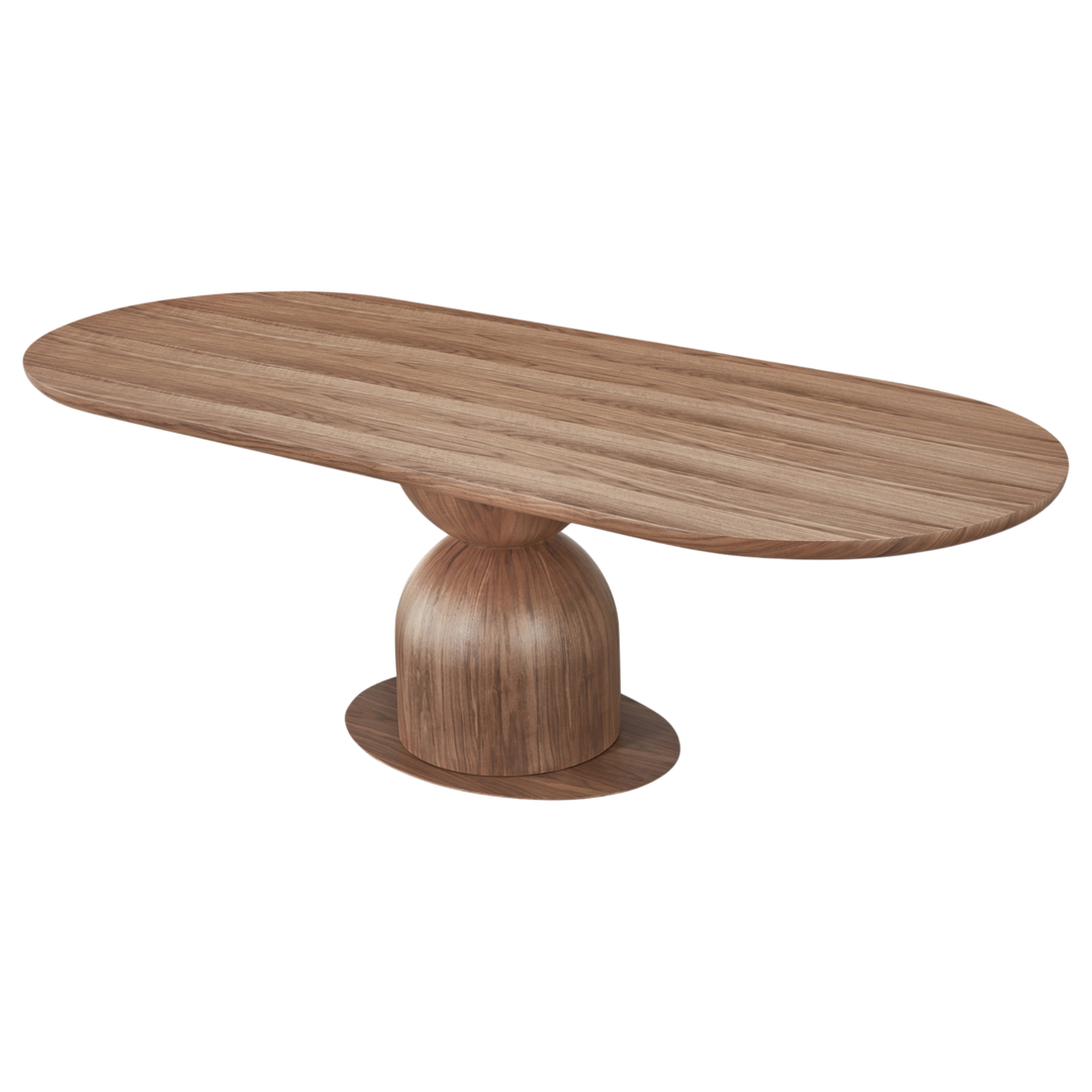 Tulip Oval Dining Table Walnut - 2.4m