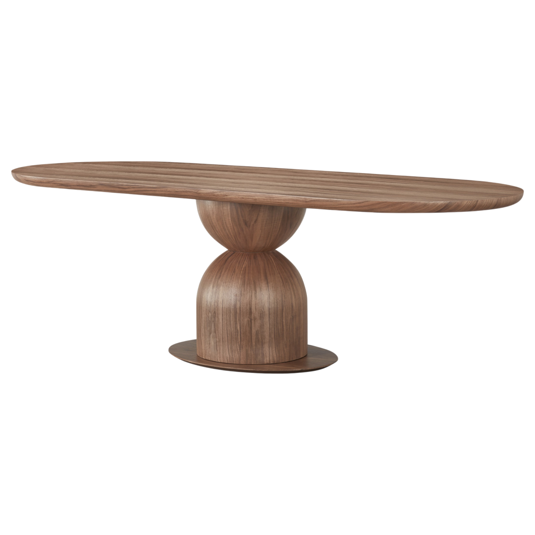 Tulip Oval Dining Table Walnut - 2.4m