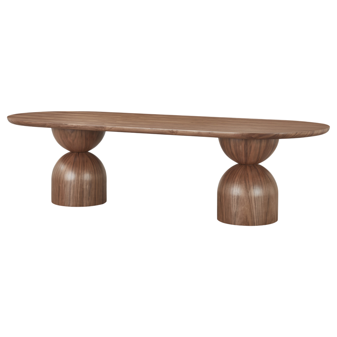 Tulip Oval Dining Table Walnut - 2.8m