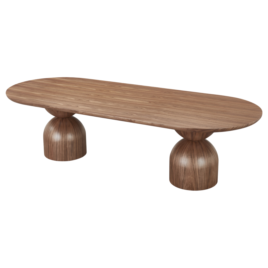 Tulip Oval Dining Table Walnut - 2.8m