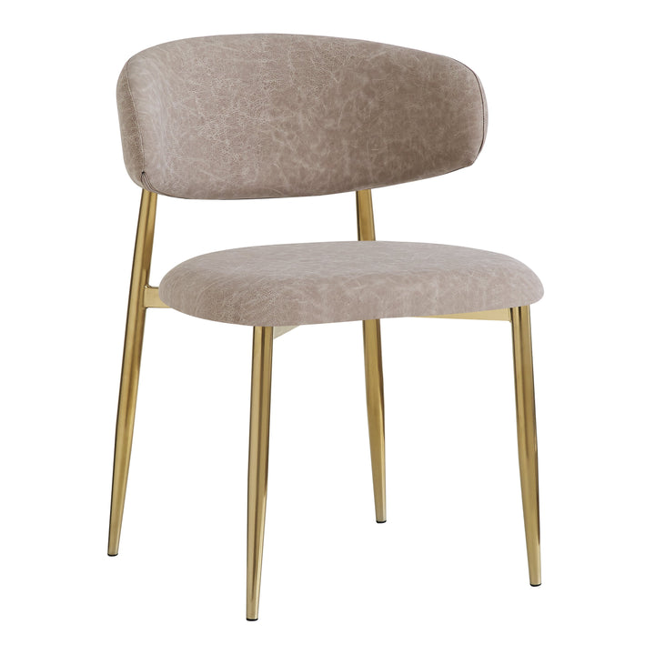 Victoria Dining Chair Mushroom Leather Look - Future Classics Furniture