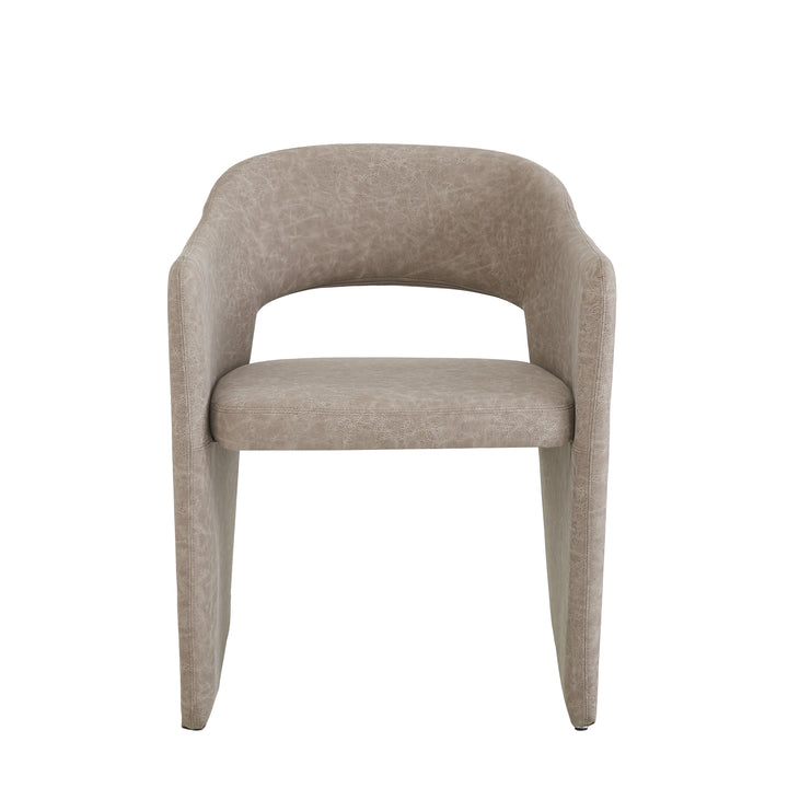 Emilia Dining Chair Mushroom Leather Look