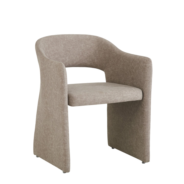 Emilia Dining Chair Mushroom Leather Look