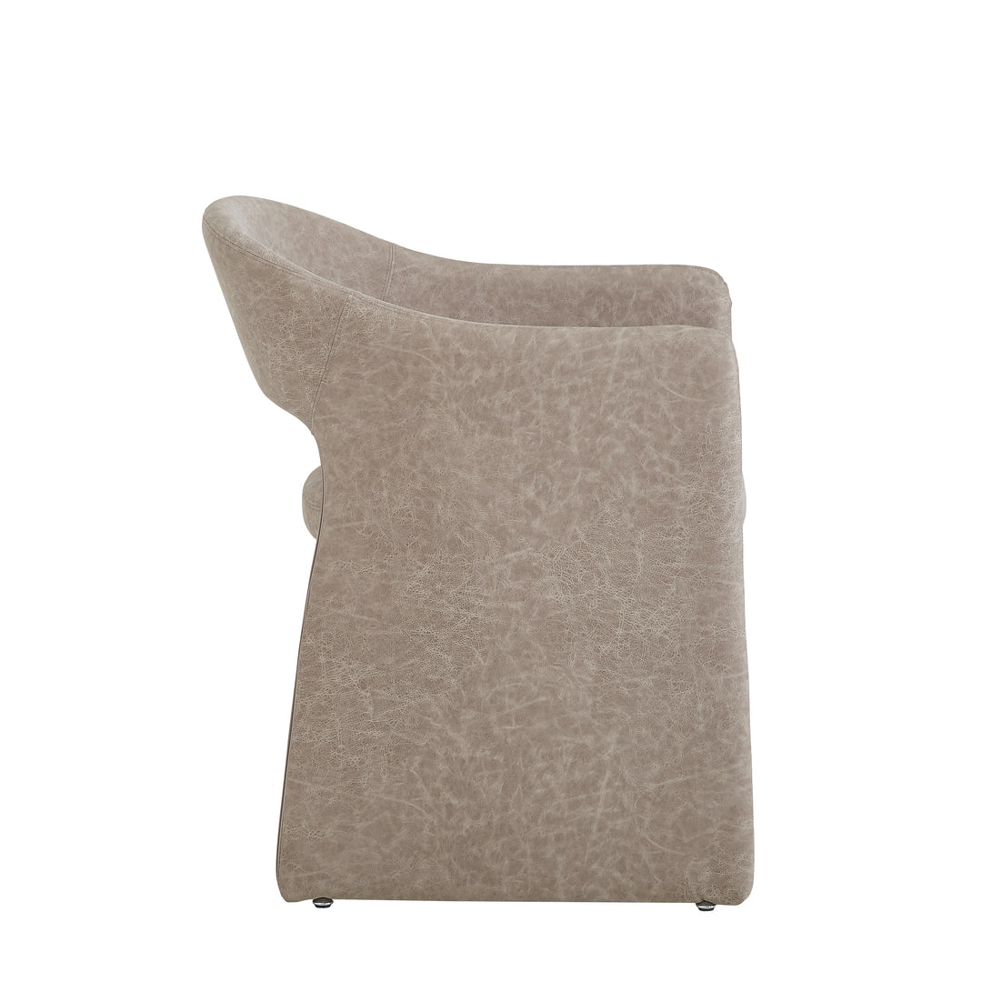 Emilia Dining Chair Mushroom Leather Look