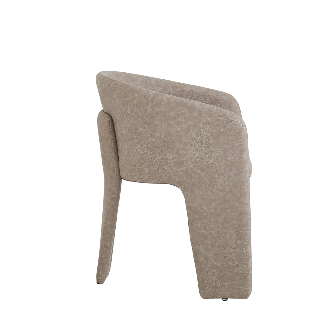 Isabella Dining Chair Mushroom Leather Look