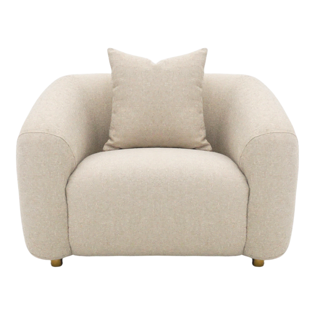 Modern Petra 1 Seater occasional chair with sleek design and neutral upholstery, perfect for stylish living spaces.