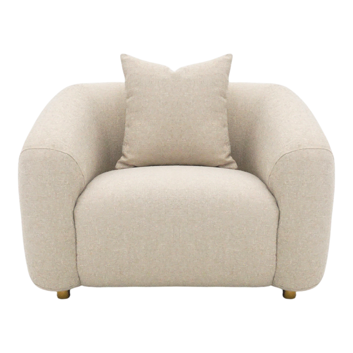 Modern Petra 1 Seater occasional chair with sleek design and neutral upholstery, perfect for stylish living spaces.