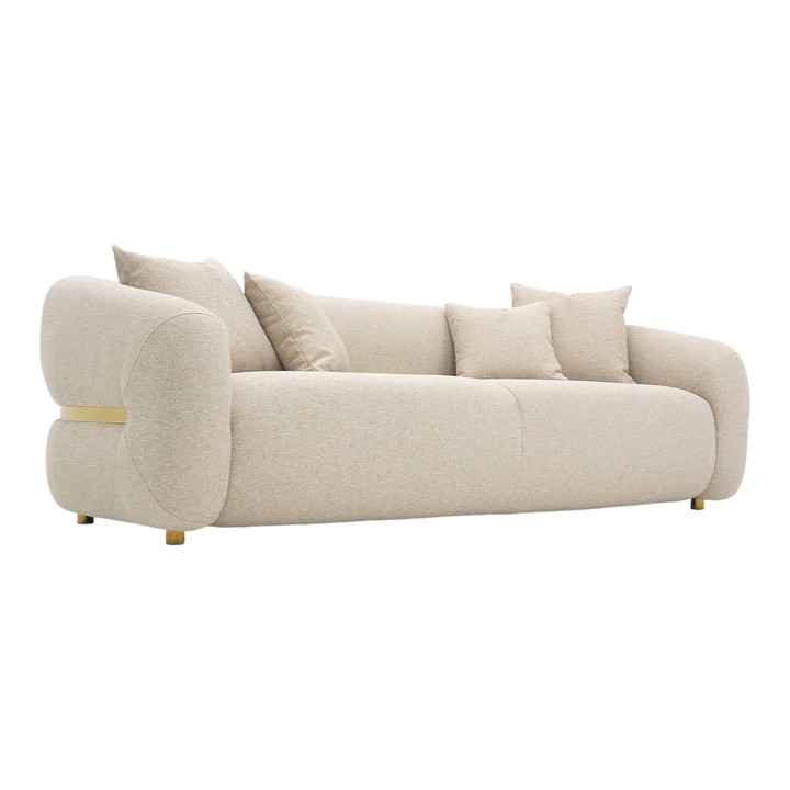Grey Petra 3 Seater Sofa with plush cushions and modern design, perfect for living room seating.