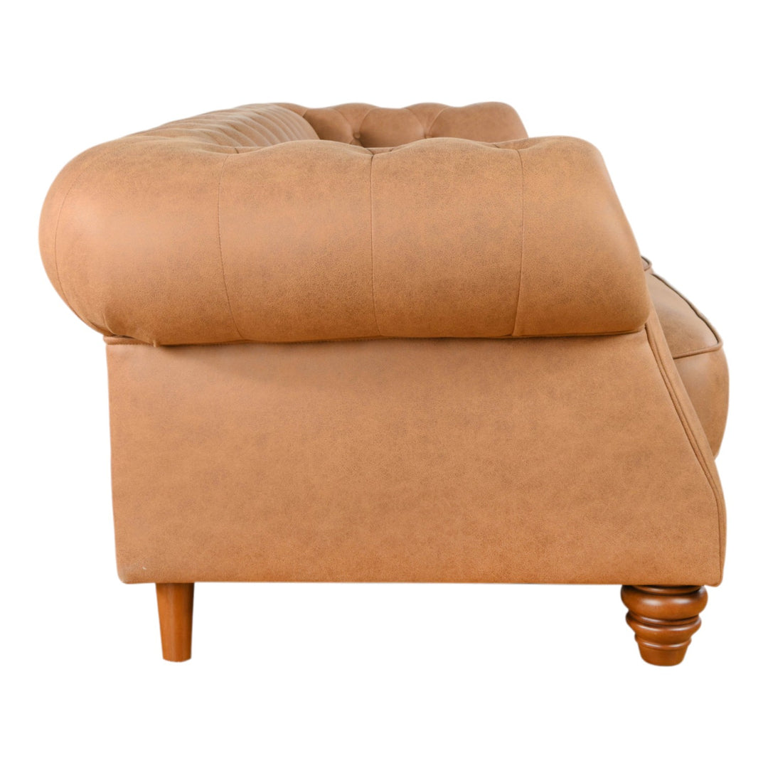 Kensington 3 Seater Sofa Tan Leather Look - Future Classics Furniture