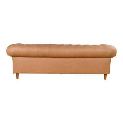Kensington 3 Seater Sofa Tan Leather Look - Future Classics Furniture