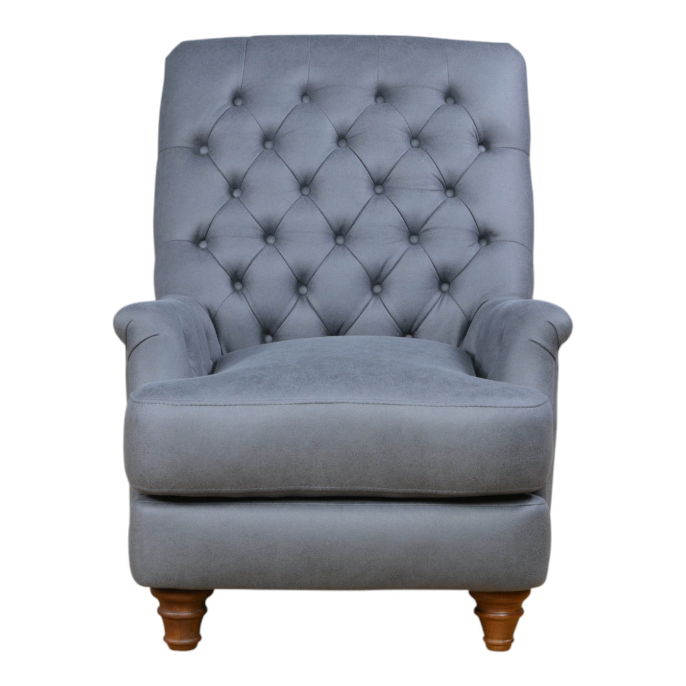 Buckingham Chair Steel Grey Leather Look - Future Classics Furniture