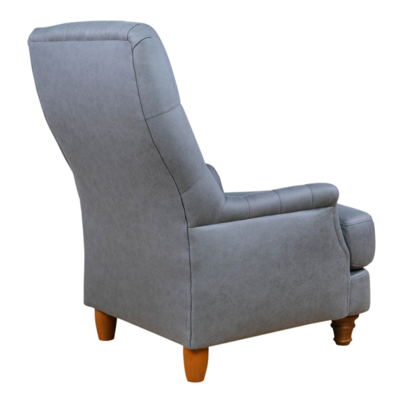 Buckingham Chair Steel Grey Leather Look - Future Classics Furniture