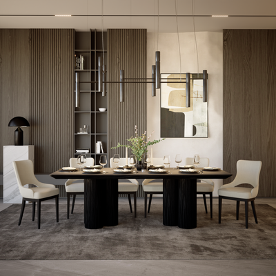 Trio Dining Table Black - 2.4m - Future Classics Furniture