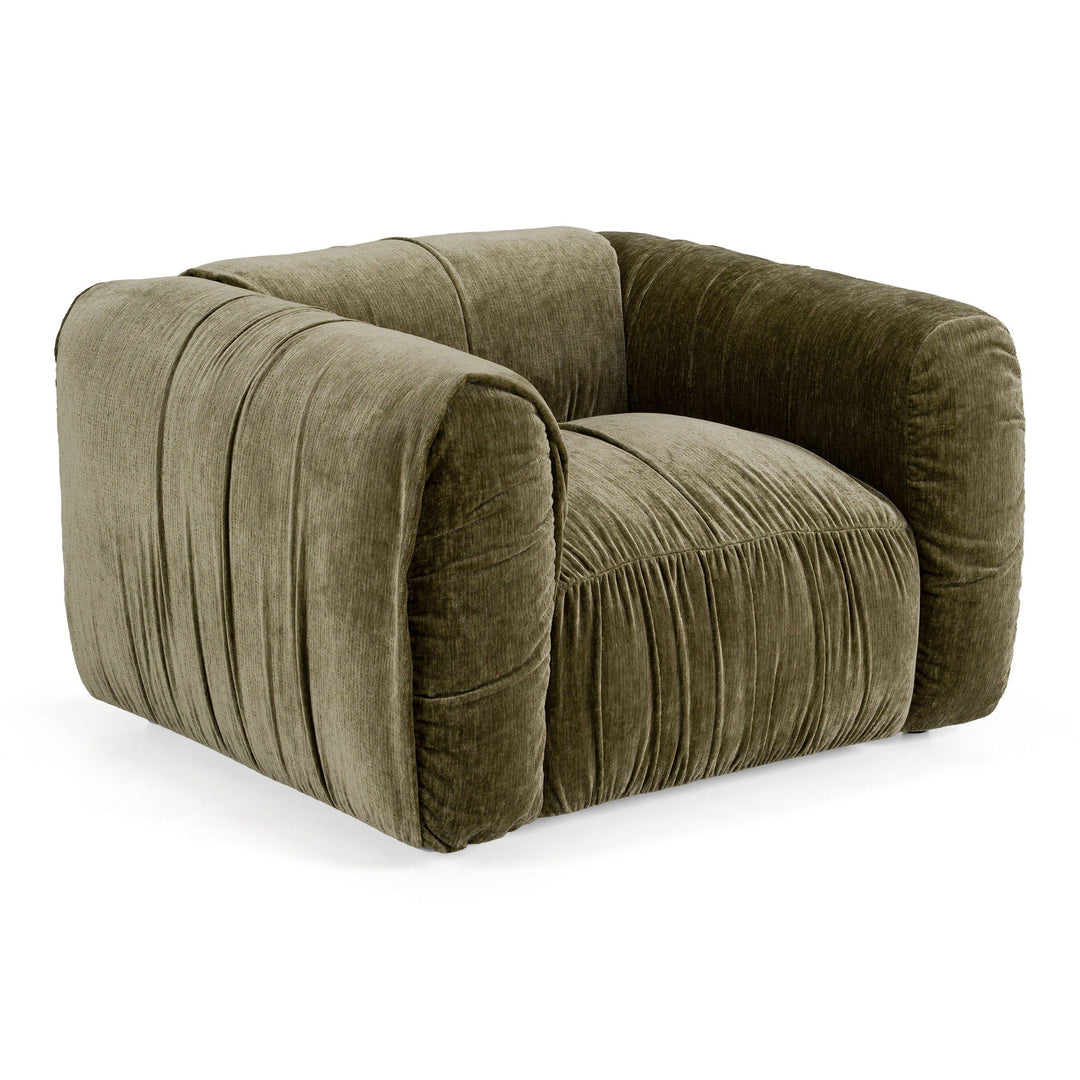 Modern Aurora 1 Seater sofa with plush fabric upholstery and sleek design, ideal for contemporary living room decor.