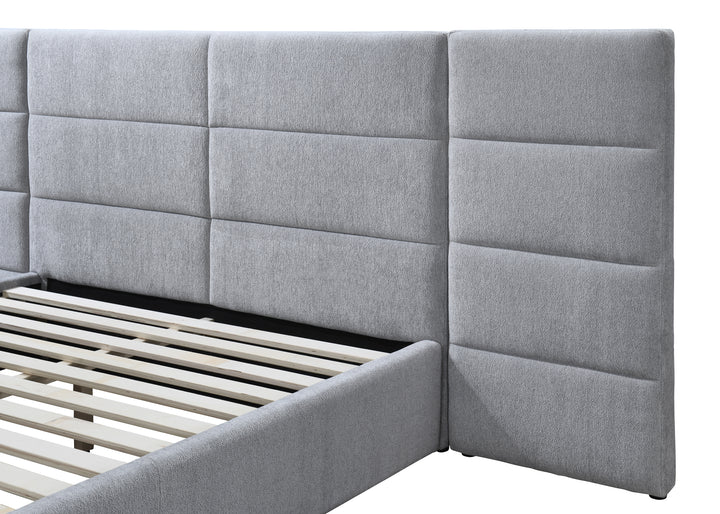Riverina Queen Bed Light Grey