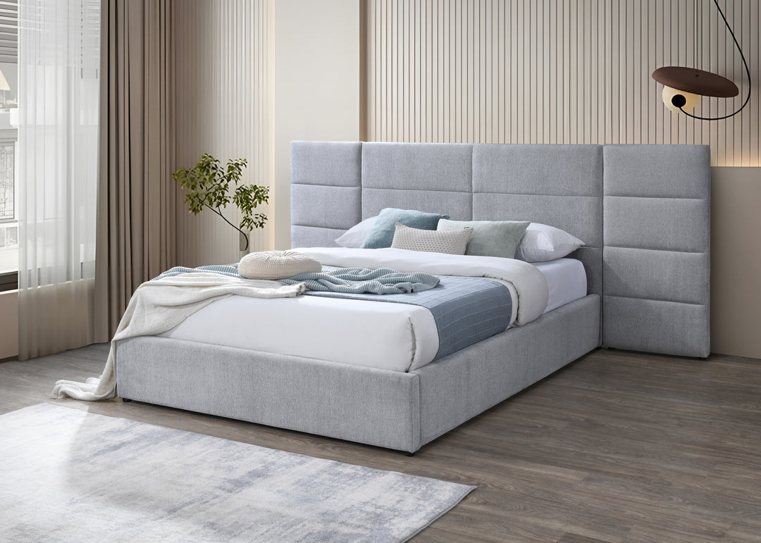 Riverina King Bed Light Grey