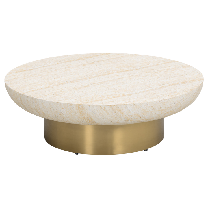 Modern Ferrara coffee table with a sleek wooden top and metal legs, perfect for contemporary living room decor.