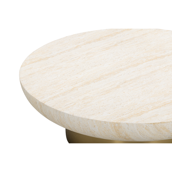 Modern Ferrara coffee table with a sleek wooden top and metal legs, perfect for contemporary living room decor.