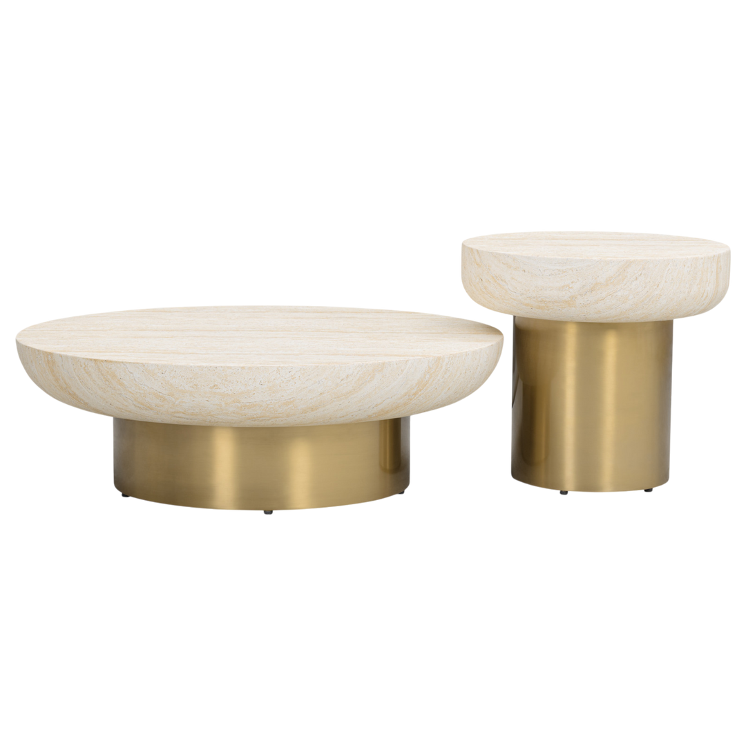 Modern Ferrara coffee table with a sleek wooden surface and metal legs, ideal for contemporary living room decor.